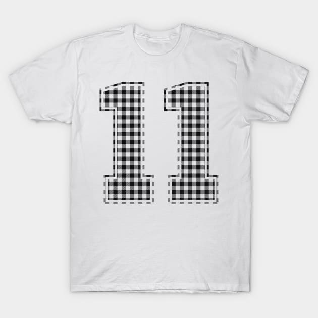 Plaid Number - 11 - Dark T-Shirt by tavare